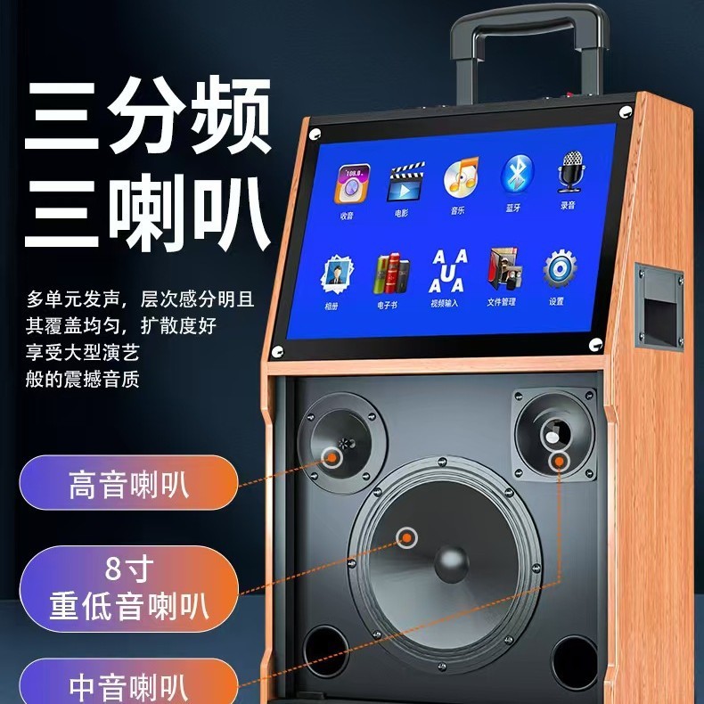 Jinzheng 3209 スクエアダンスオーディオディスプレイ 15inch ワイヤレスマイク Bluetooth カラオケビデオスピーカー|undefined