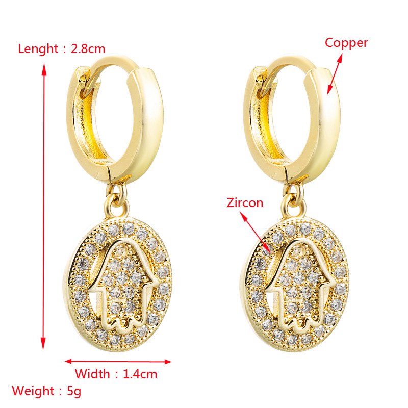Wholesale Hollow Dream Catcher Palm Snake-shaped Copper Earrings Nihaojewelry display picture 1