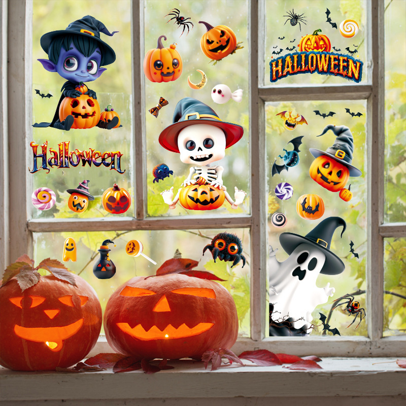 Halloween 3d Pumpkin And Ghost Window Stickers For Home Decor_voghion.com