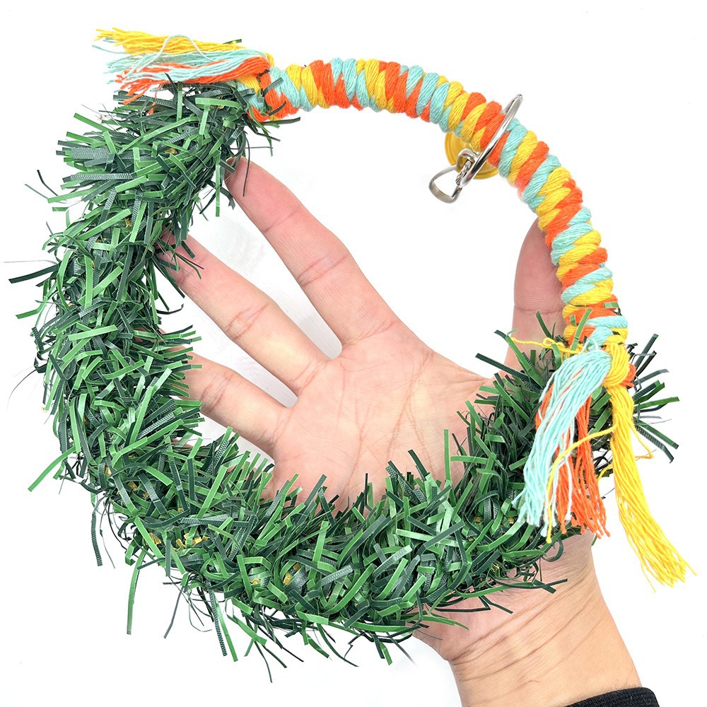 Tema de Navidad juguete para pájaros anillo de loro anillo de pájaro columpio de pájaro forma de hoja anillo colgante de pájaro jaula de pájaro colgante de decoración image 5