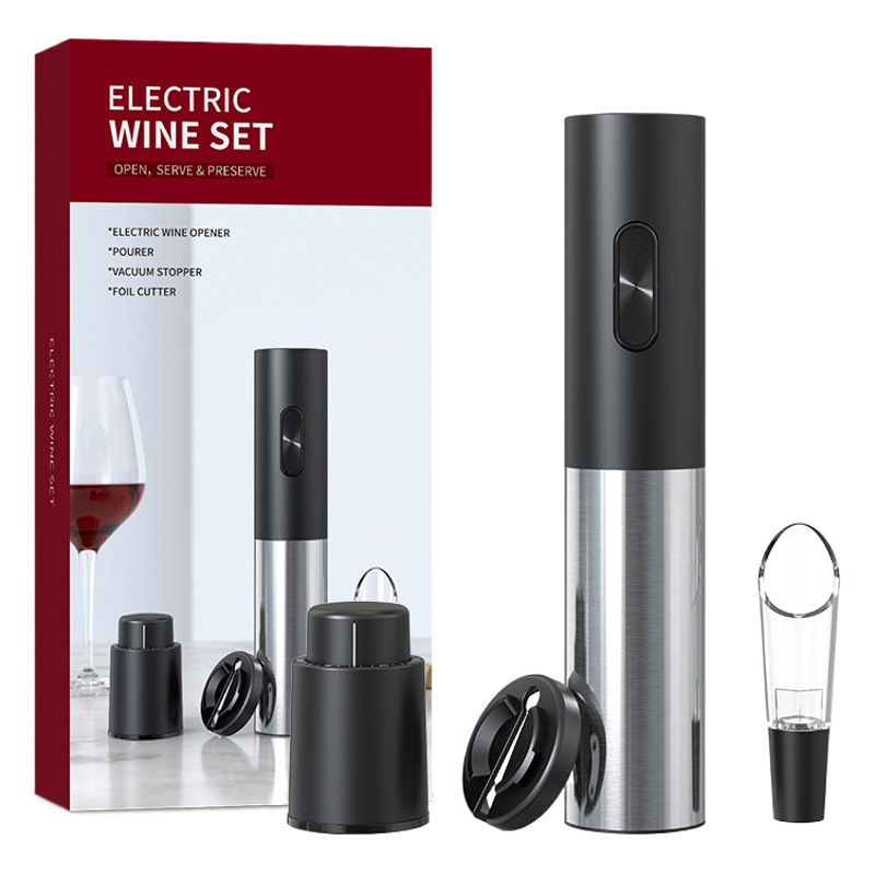 Suministro directo de fábrica KLT ventas nacionales transfronterizas USB vino tinto abridor de botellas eléctrico recargable de acero inoxidable