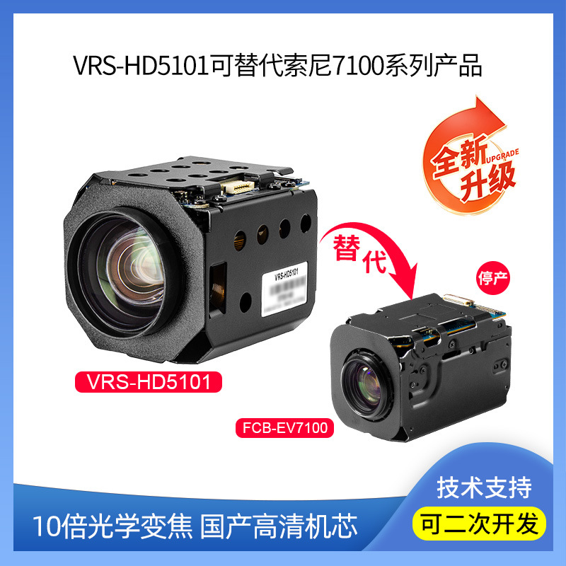 SONY FCB-EV7100升级替代款VRS-HD5101高清机芯10倍变焦LVDS输出