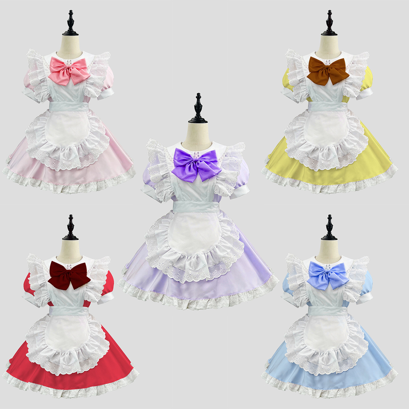 Xiaomei New C Deer Maid Dress C Servant plus size Female Flame OS Round OS pink Purple Sky Blue Yellow
