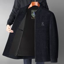洋气中老年夹克50-60岁爸爸春秋款中年男士外套老人宽松加厚外套