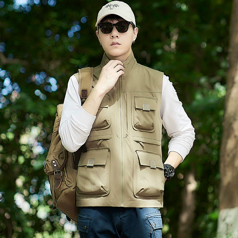 2023 новый осенний мужской мульти-карманный свободный отдых на открытом воздухе рыбалка фотографии осанки досуг одиночный жилет 8899