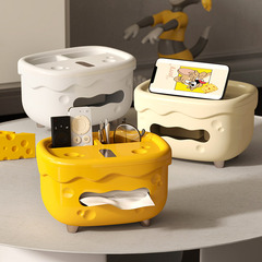 Ins風チーズティッシュボックス家庭用ティッシュボックス多機能リビングルームデスクトップ収納ボックストイレ化粧ボックス