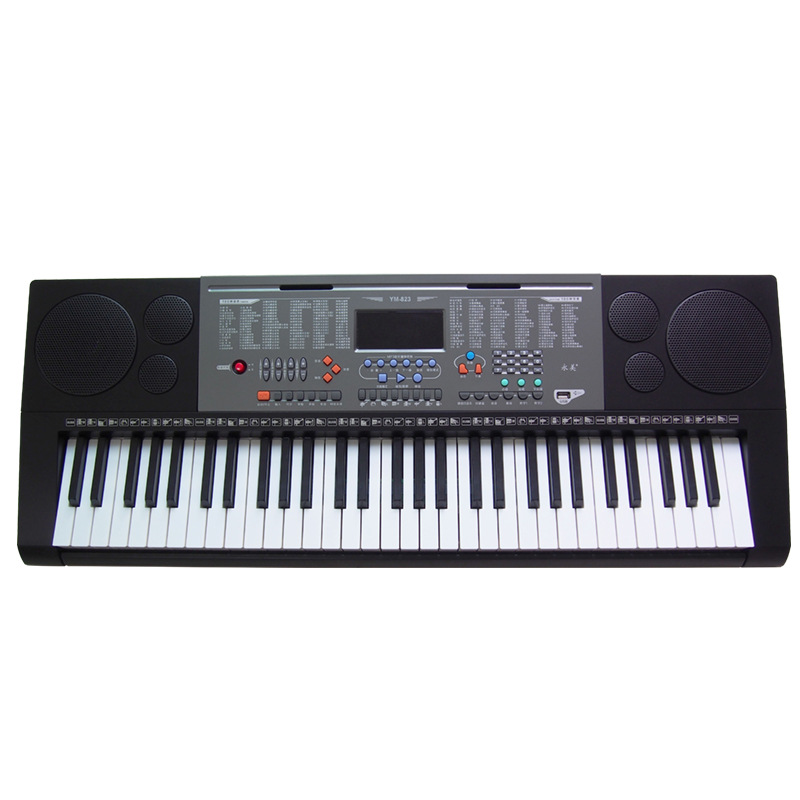永美电子琴61键YM-823仿钢琴键成人U盘播放USB儿童便携
