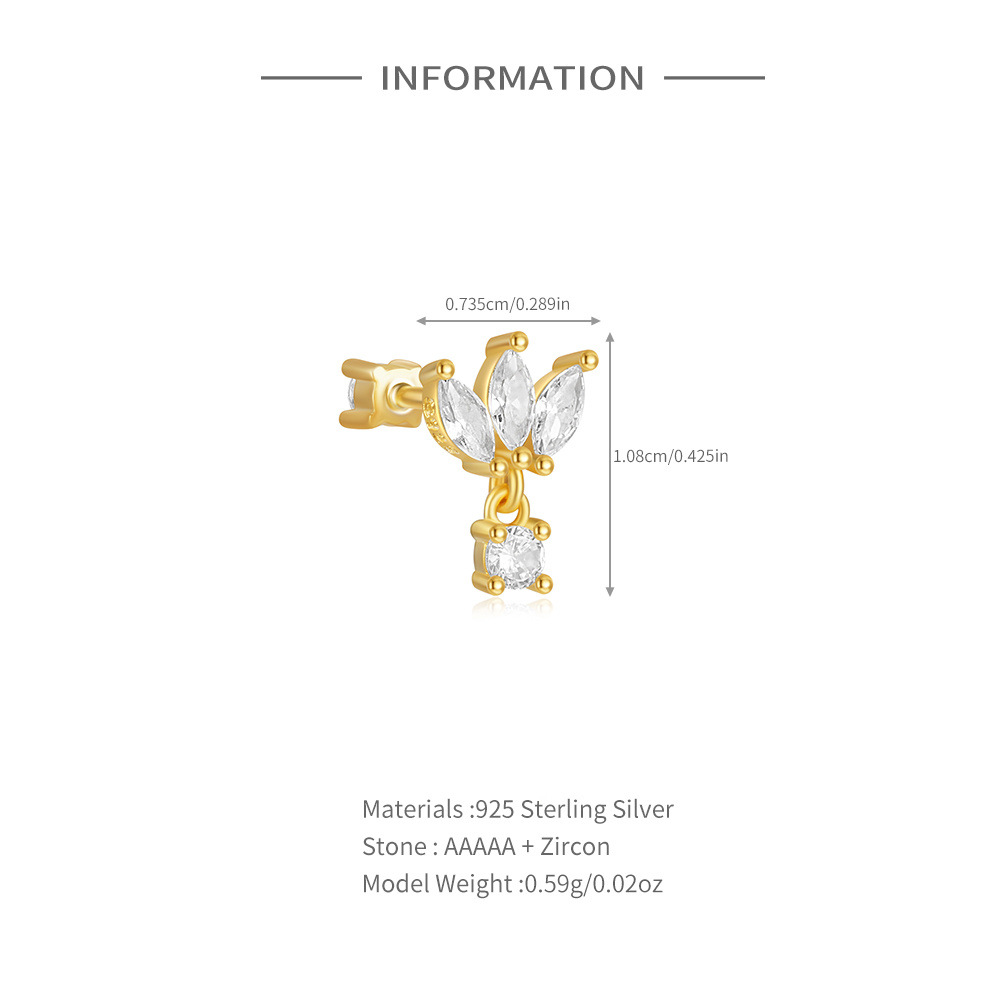 4g Weight Ear Studs Classification Ear Cartilage Rings & Studs Piercing Type 1 Piece Quantity Holiday, Daily, Party Occasion 925 Sterling Silver Material Devil's Eye, Star, Moon Pattern Women's Gender Elegant Style 1 Piece 925 Sterling Silver Devil's Eye Star Moon Ear Studs 3
