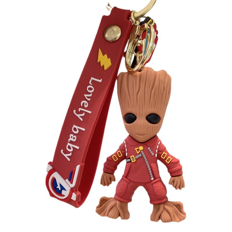 Galaxy Guard gruta pequeño árbol hombre llavero coche anime colgante mochila adornos muñeca máquina llavero