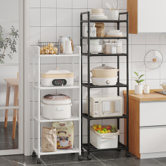 キッチン収納ラック、鍋用多層、家庭用床置き収納ラック、パンチングなしのバスルームラック、電子レンジ収納ラック
