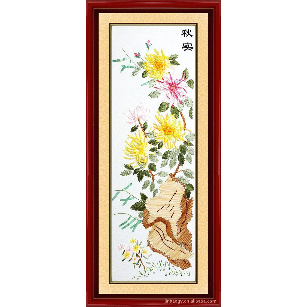 Nueva cinta bordado tridimensional bordado hecho a mano bricolaje colgando pintura sala de estar dormitorio estudio material paquete kit ramo colgante pintura