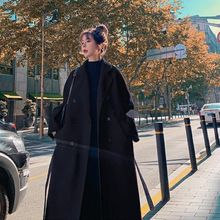 新款秋冬大码女装毛呢外套中长款加棉加厚宽松遮肉显瘦过膝呢大衣