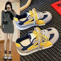 爆款小白鞋女款2025秋季新款百搭厚底面包超火休闲运动德训鞋子女