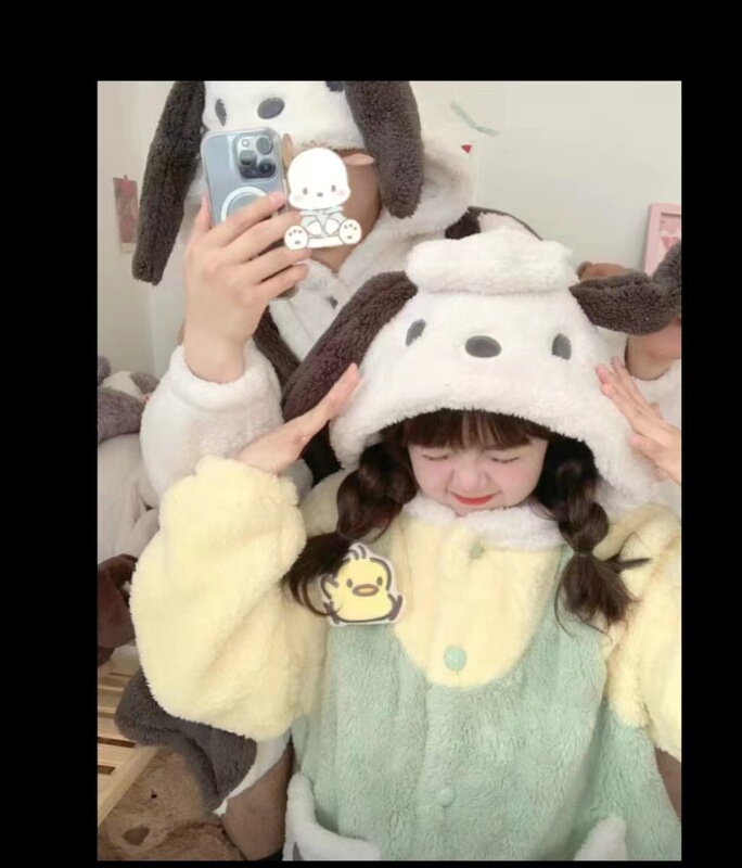 秋と冬のコーラルベルベット子供用リトルアライグマカピバラシェフ犬パチャ犬厚いパジャマパジャマホーム服|undefined