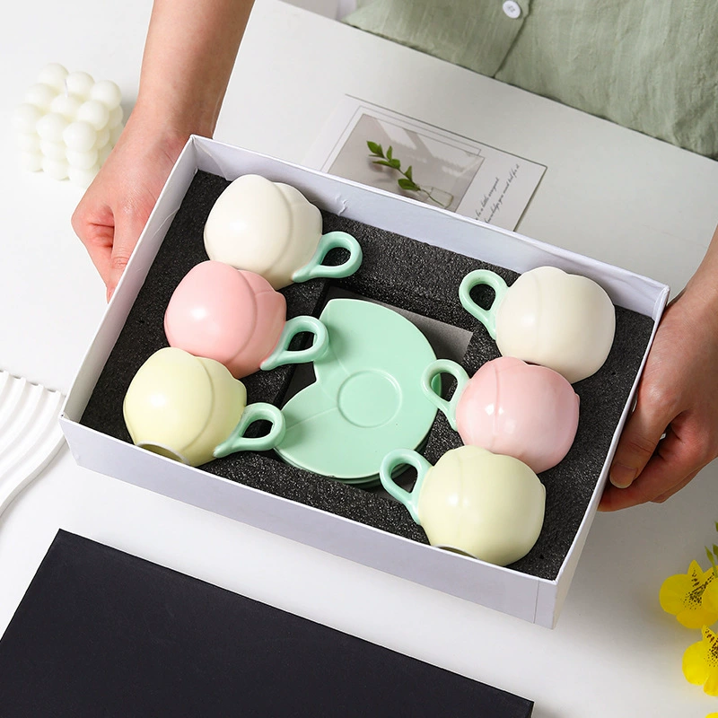 Набор кофейных чашек Tulip Household Ceramic Cappuccino Cups Breakfast Disc Concentrated Ceramic Coffee Cup Disc