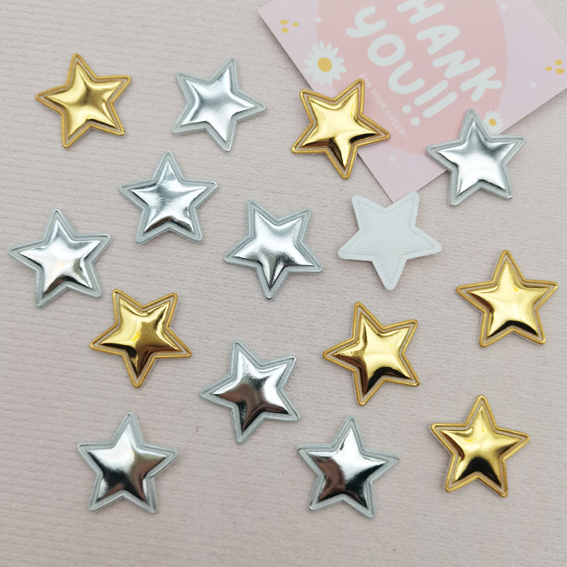 2.5cm Pu Leather Five-Pointed Star DIY Accessories Handmade Clothing Phone Case Clothing Doll Fabric Star Embellishments