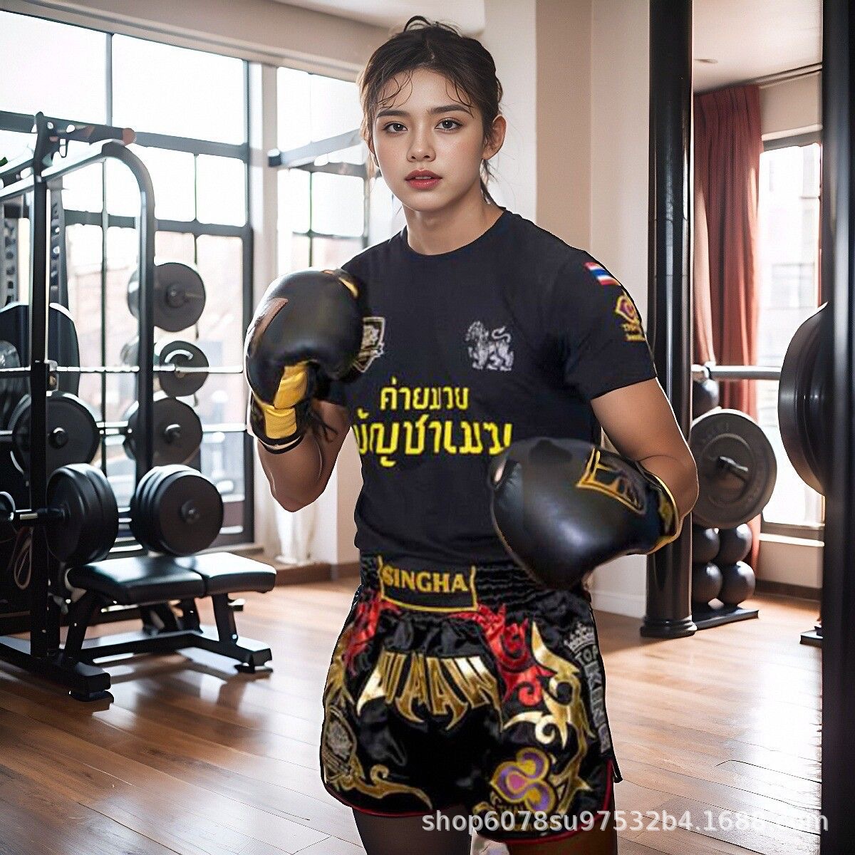 Muay Thai Clothing Tiger Head T-Shirt Mma Fighting Ufc Mixed Martial Arts Boxing Sports Sanda Fitness Training Clothing for Women