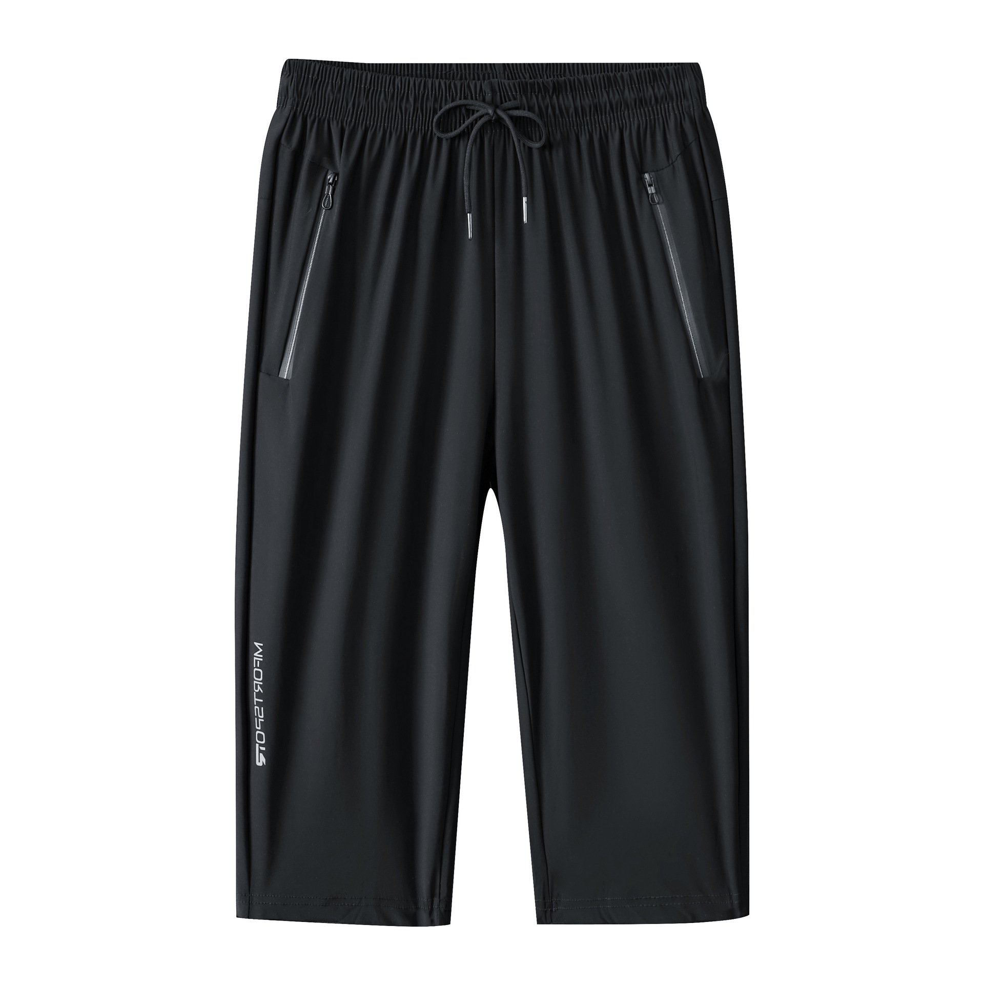 Verano de los Hombres Nuevo hielo seda aire acondicionado recortado pantalones casuales más tamaño mediados cintura pantalones moda de secado rápido recortada pantalones al por mayor