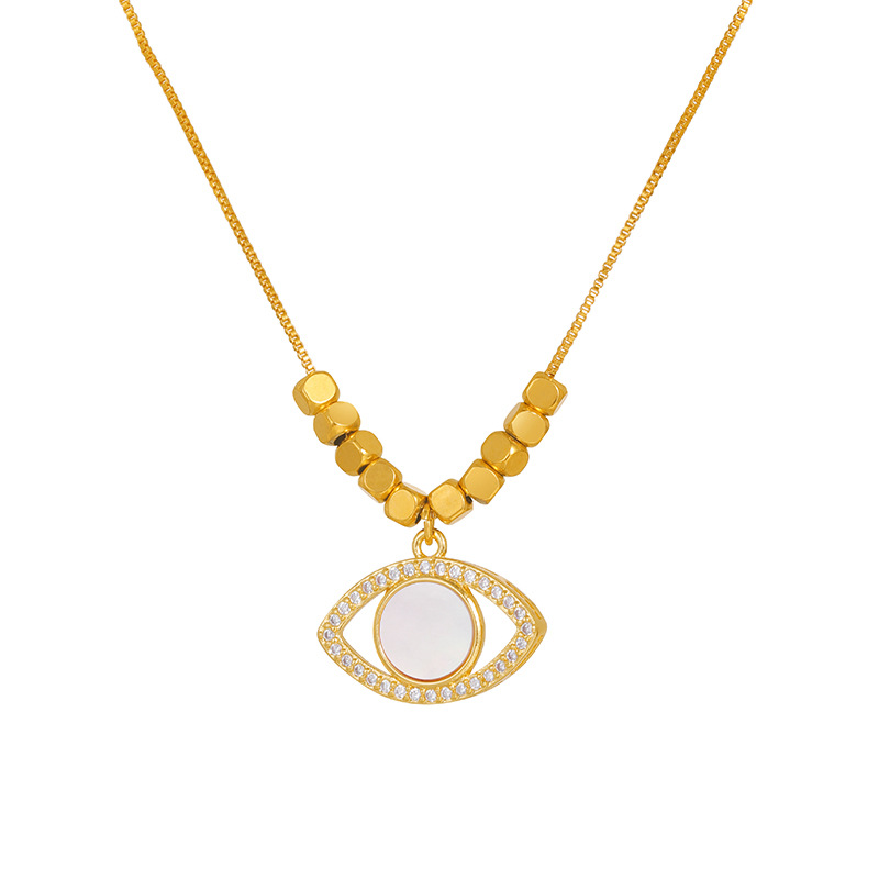 Nuevo ins dulce belleza todo fósforo colgante de imitación de oro collar de circón simple nicho joyería de alto sentido fábrica al por mayor