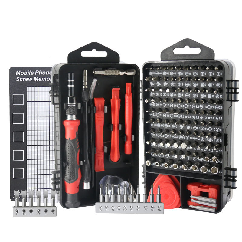 138-en-un destornillador herramienta traje pequeña cruz mini destornillador manual de la manija desmontaje reparación de la manga