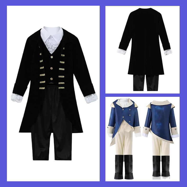 跨境cos华盛顿殖民者套装万圣节儿童服装角色扮演表演演出服走秀