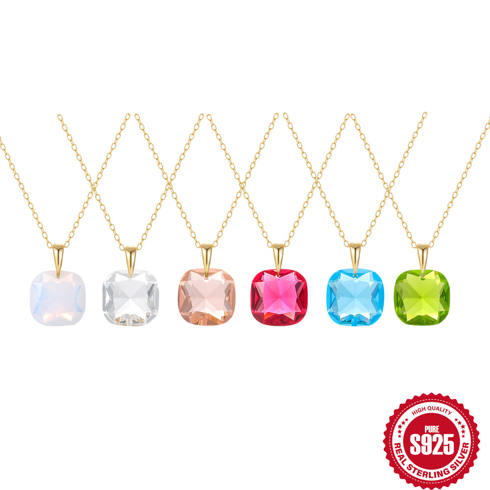 Venta caliente de la manera pendientes dopamina 2023 Europea y Americana atmósfera lujo cristal Circón diario COLLAR COLGANTE a juego