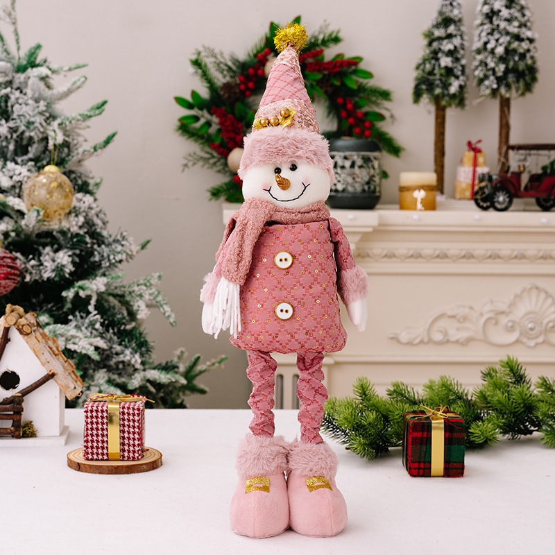 3種類の豪貝クリスマス装飾品ピンク老人雪だるまヘラジカ伸縮公仔ショーウインドーにクリスマスプレゼントを飾る|undefined