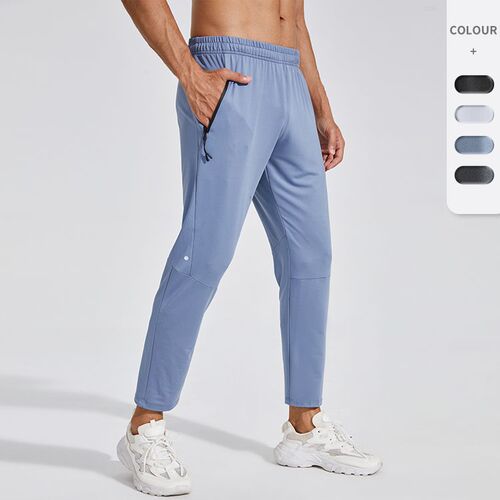 New casual sports trousers for men, loose straight high elastic outdoor running basketball fitness pants quick-drying school uniform pants