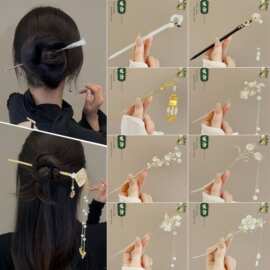 古风发簪簪子女新中式2026新款发钗子简约现代高级感盘发汉服头饰