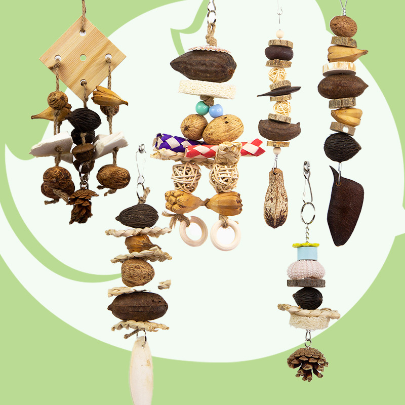 Parrot Supplies Natural Colorful Fruit Bite Toys Birdcage Accessories Safety Green Health Grinding Fat Bird Trade