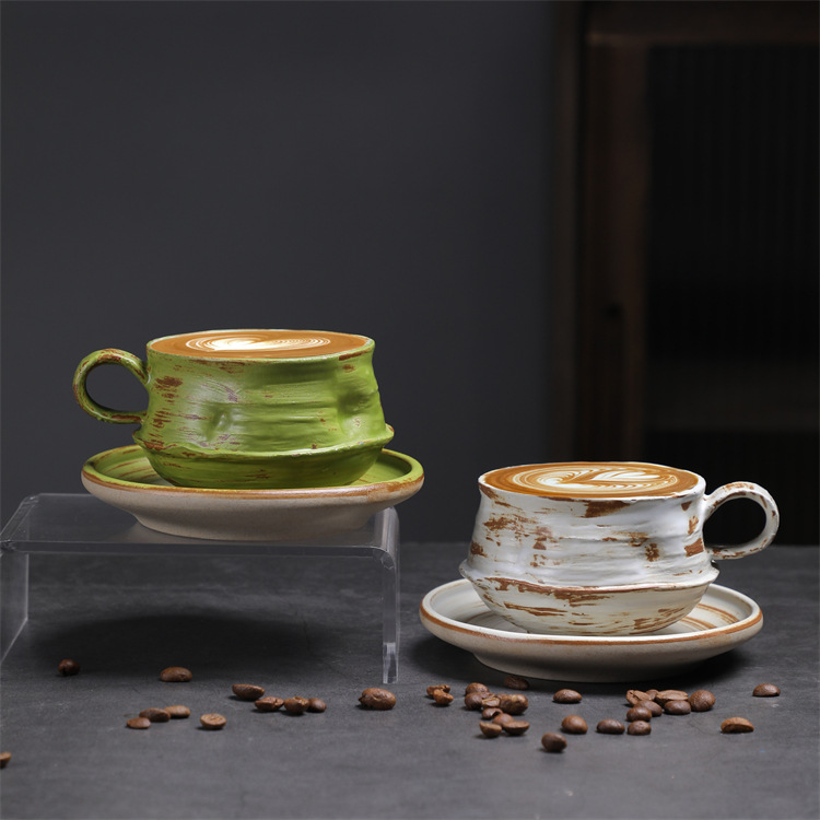Ceramic Cup And Saucer Set Minimalist Creative Tea Coffee Mugs_voghion.com