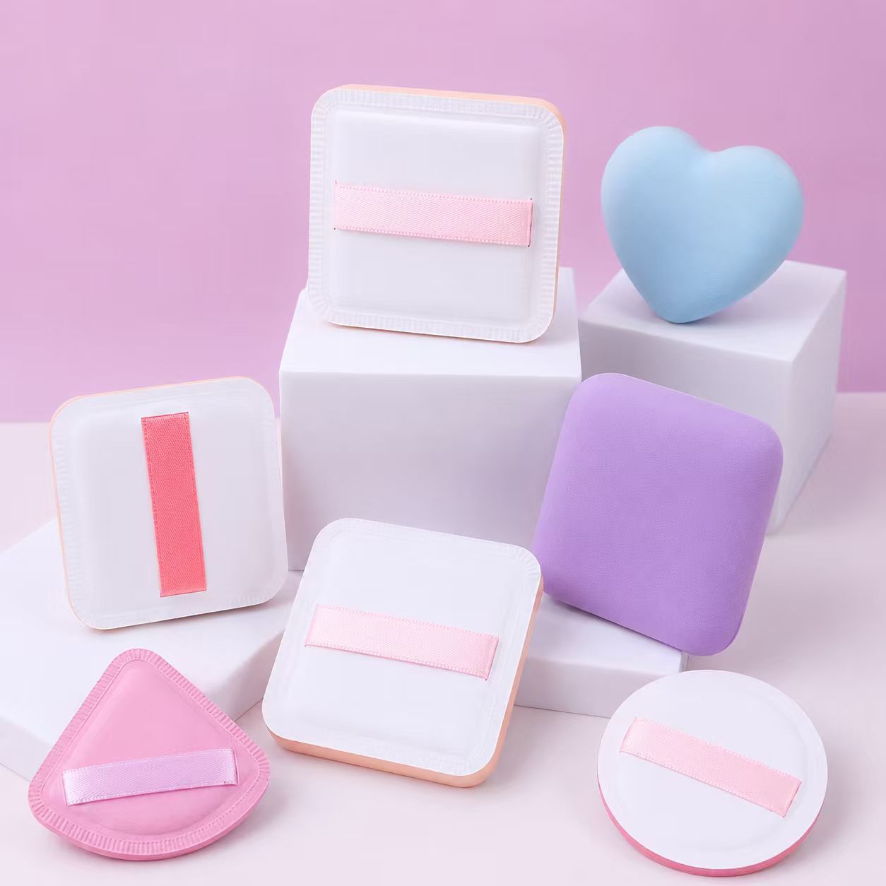 Puff de algodón de azúcar triangular personalizado de fábrica no come polvo súper suave y grueso esponja de maquillaje colchón de aire herramientas de belleza al por mayor