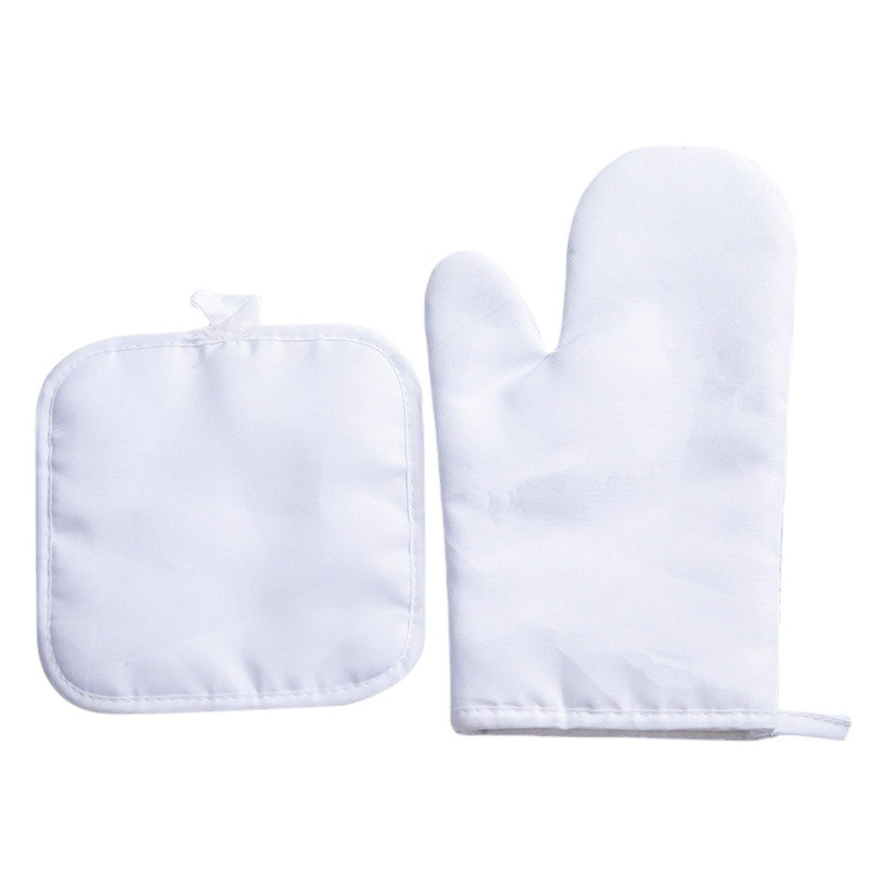 Impresión de sublimación de color puro Impresión digital impresión de transferencia térmica guantes de horno en blanco cocina para hornear horno de microondas guantes antiquemaduras traje