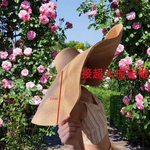 Korean summer grass hat, Hawaiian sun hat for women, beach hat, outdoor sunshade large brim hat