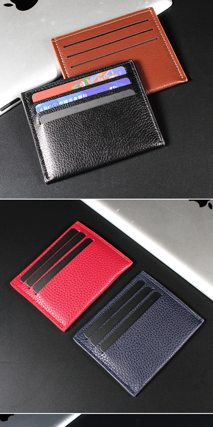 14g Weight Open Closure Type Card Holder Bags Type Business Occasion PU Leather Material Unisex All Seasons Pu Leather Solid Color Vintage Style Square Open Card Holder