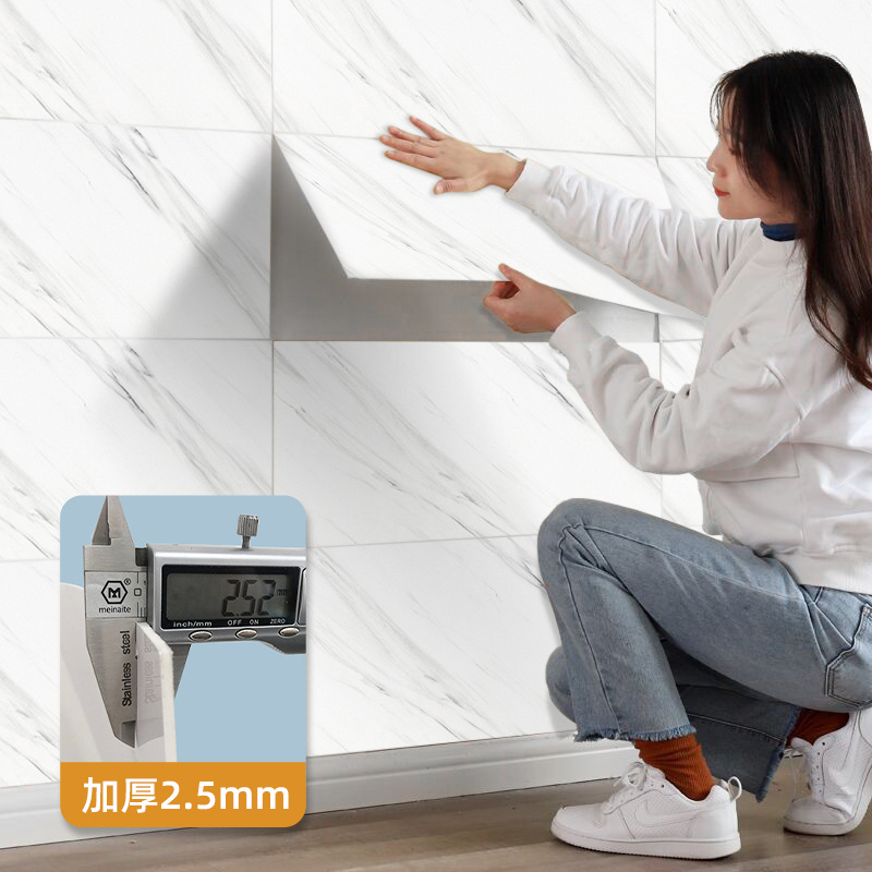 Wow Processed and Customized Imitation Ceramic Tile Aluminum-Plastic Panel Wall Stickers Bathroom Wallpaper Waterproof and Moisture-Proof Kitchen Oil-Proof Home Decoration