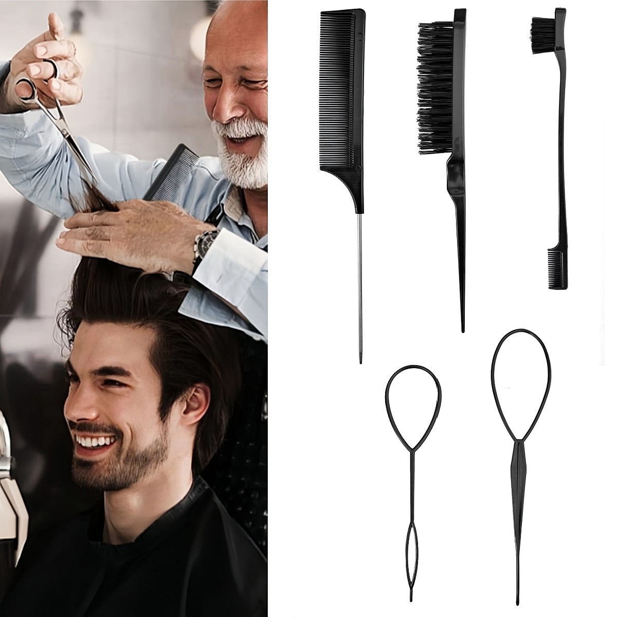 Juego de Peines para Peinado y Peluquería de Plástico image 1