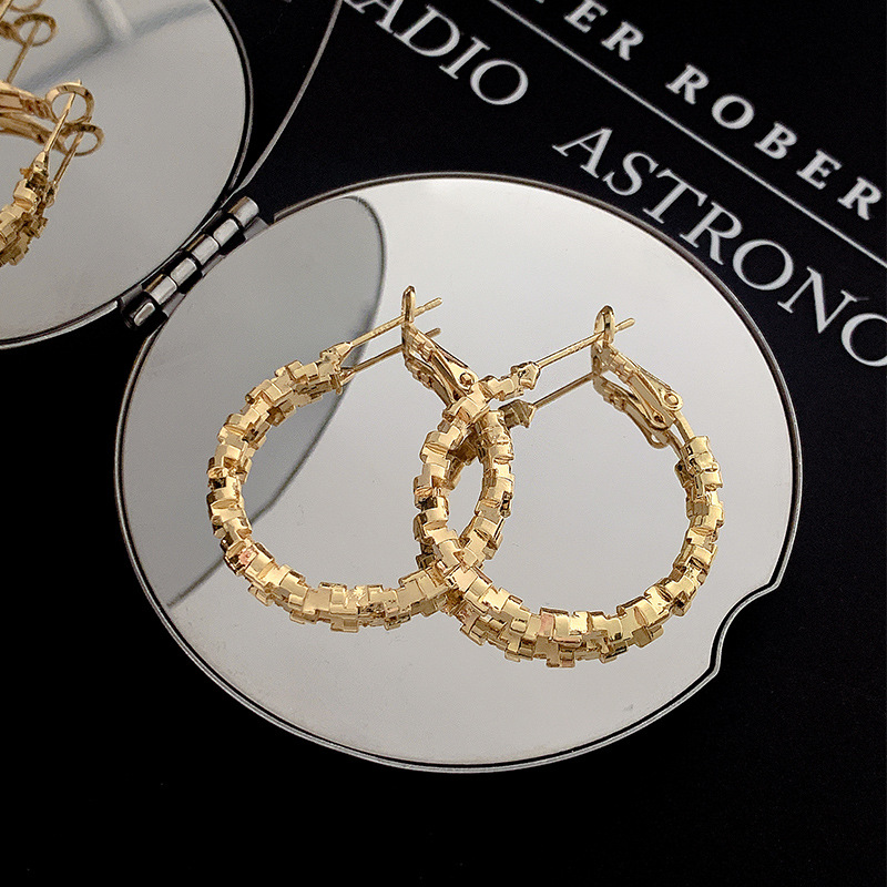 골드 브로큰 실버 귀걸이