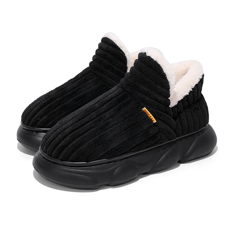 Zapatos de algodón para hombres invierno 2023 nuevo veludo engrosado un pedazo anti-deslizante calentamiento anti-frío pan zapatillas