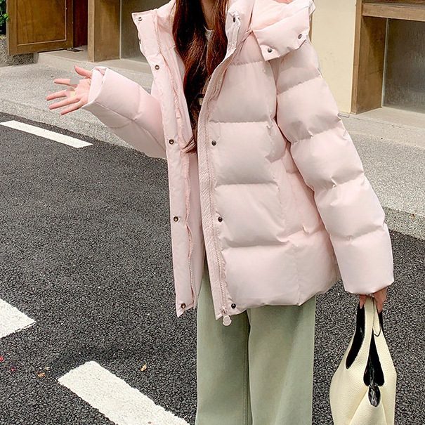 跨境同款女装短款羽绒服女加厚宽松连帽小个子2025年新款冬季