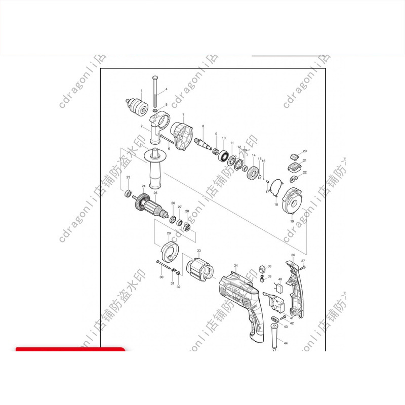 日本makita牧田冲击钻HP1630配件转子定子开关钻夹头齿轮机壳碳刷