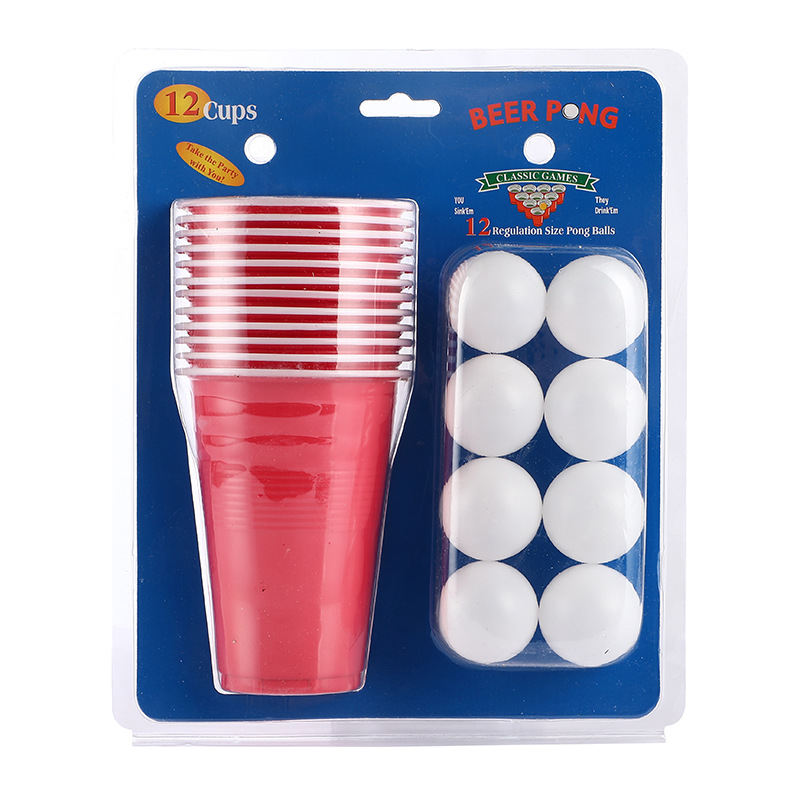 Copa de fiesta de tenis de mesa de cerveza americana Taza de plástico desechable 16oz Taza bicolor Taza Juego de fiesta Taza en solitario