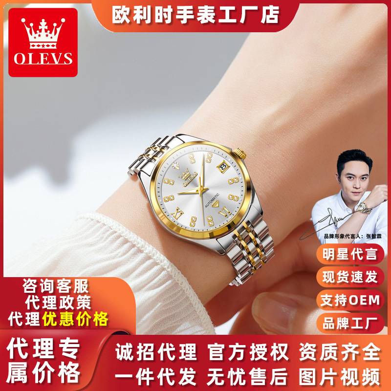 Oris Brand Watch Fully Automatic Mechanical Watch Simple High-End Watch Fashionable Women's Waterproof Work Watch