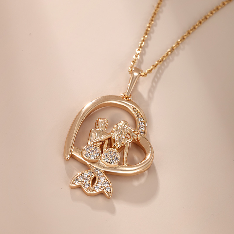 Joyería Xupe estilo coreano nicho diseño alto sentido collar joyería mujer neto rojo Luz de lujo temperamento amor colgante venta al por mayor