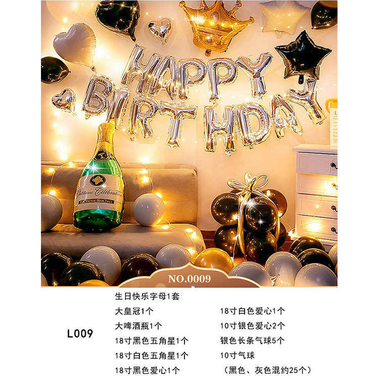 Juego de globos de cumpleaños Decoración de fiesta Juego de globos de cumpleaños para niños y niñas Dopamina de alta calidad 2025