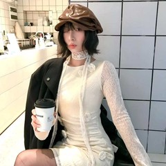 秋天复古皮质不规则贝雷帽女甜酷辣妹风报童帽子小众设计感画家帽