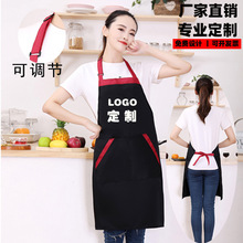 广告挂脖围裙批发定制餐厅咖啡烧烤店防水防油工作服围腰印字LOGO