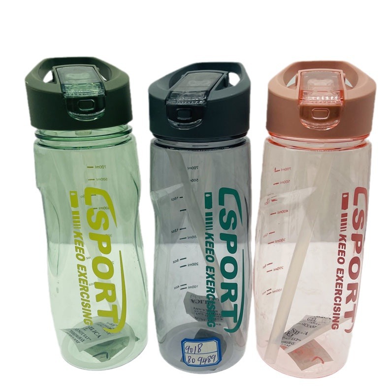 Weilong 9018 nueva taza de plástico cubierta elástica taza de paja hombres y mujeres estudiante taza de plástico DEPORTE hervidor de agua 700ML