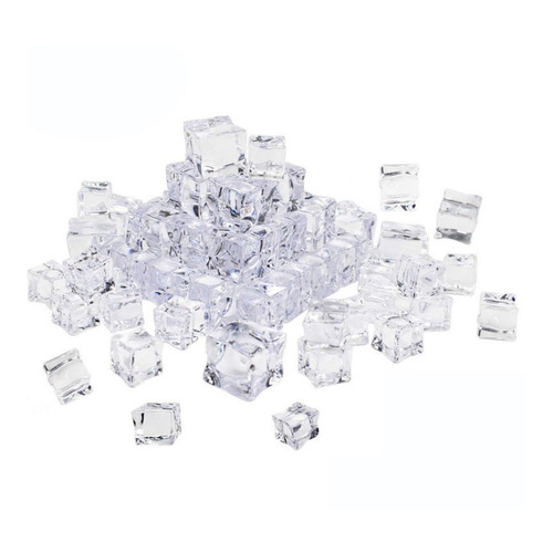 Fake ice cubes, acrylic simulated ice cubes, transparent square plastic ice particles, crystal stones, bar shooting props factory