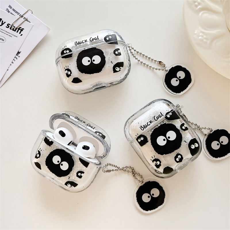 Cute briquettes AirPods pro2 for Apple Bluetooth wireless earphone set 1/2/3 generation quicksand hard shell female